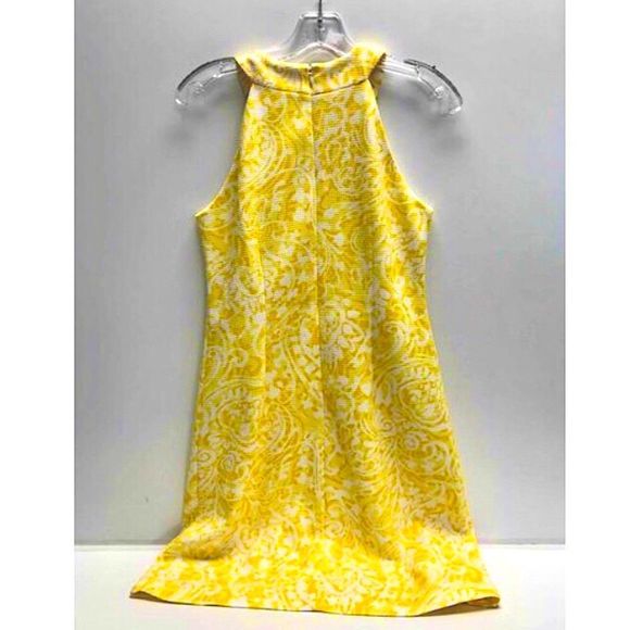 VINCE CAMUTO Marigold Yellow Keyhole Halter Sundress Sz 4 - Picture 5 of 6